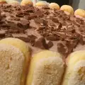 Lange vingertaart met chocolade en banaan
