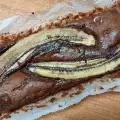 Brownie met banaan en hazelnoten