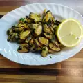 Pan gebakken knoflook mosselen
