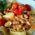 Pappardelle met mosselen en cherrytomaten