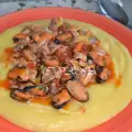 Polenta met mosselen en garnalen