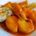 Aardappelstoofpot met pijnboompitten en saffraan