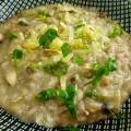 Lichte risotto met twee soorten paddenstoelen