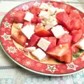 Salade met watermeloen en fetakaas