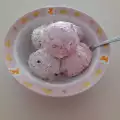 IJs met frambozen en chocolade