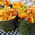 Gevulde courgette met gehakt en boekweit