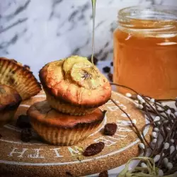 Muffins met banaan honing en rozijnen