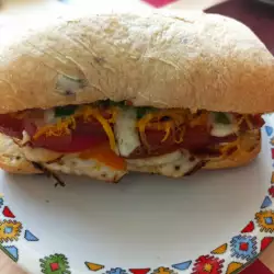Ciabatta sandwich met halloumi