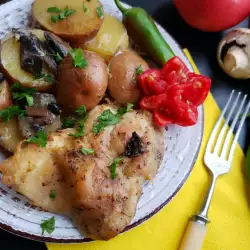 Ovengebakken kipsteaks met champignons en aardappelen