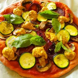Vegan pizza met een bietenkorst