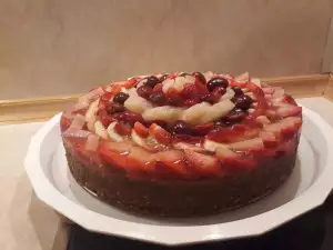 Koekjestaart met fruitgelei