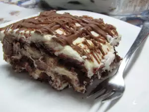 Taart van boterkoekjes met mascarpone en creme fraîche