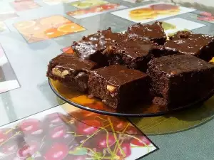 Brownie met walnoten uit de halogeenoven