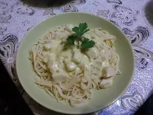 Spaghetti carbonara met spek