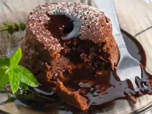 Chocolade souffle met amandelen