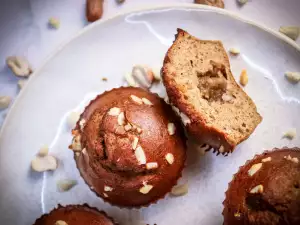 Pinda muffins met appelvulling