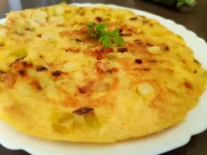 Frittata met prei en aardappelen