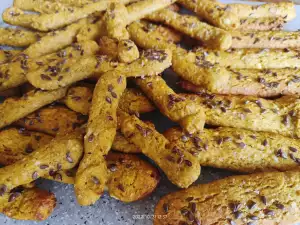 Knapperige pompoensticks