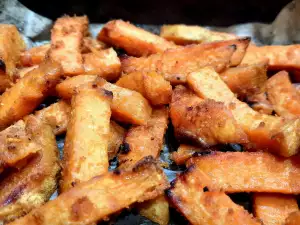 Krokant ovengebakken zoete aardappelen