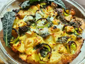 Makkelijke taart met boerenkool en aardappel