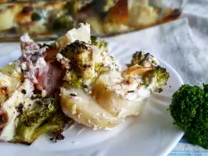 Ovengebakken aardappelen met broccoli en room