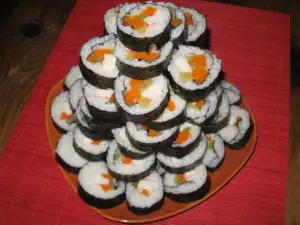 Kimbap met zeewier en krabsticks