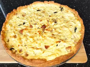 Quiche met cottage chees en olijven