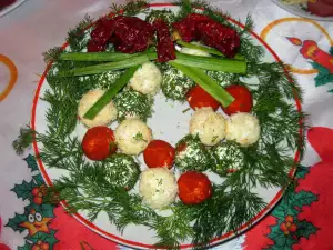 Kerstkrans als voorgerecht