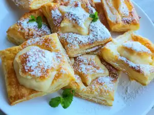 Bladerdeeggebakjes met gele room