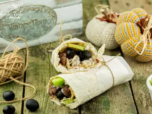 Lavashwrap met rijst en rundvlees