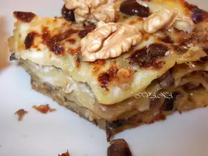 Lasagne met champignons en walnoten