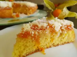 Botercake met kokos en perzikenjam