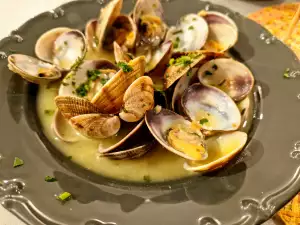 Venusschelpen in groene saus