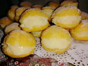 Mini éclairs met vanillepudding