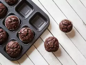 Chocolade muffins met zoete aardappelen