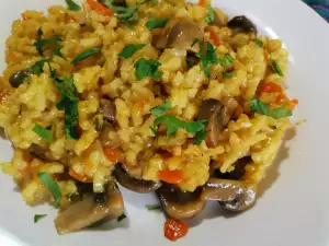 Rijst met champignons in een multicooker
