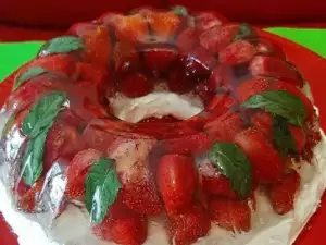 Aardbei gelei panna cotta
