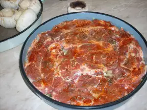 Varkens halskarbonades in de marinade
