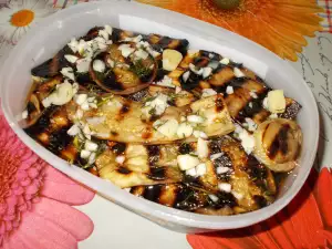 Gegrilde aubergine met knoflook en dille