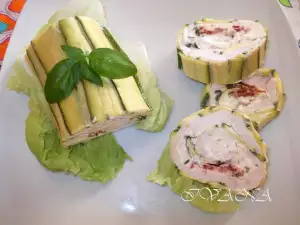 Rollade met kip en courgette