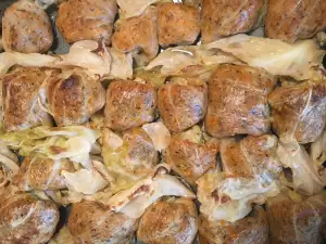 Vegan zuurkool sarma met prei en bleekselderij