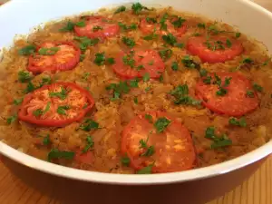 Ovengebakken veganistische kool met rijst