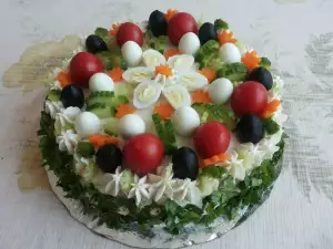 Feestelijke hartige pannenkoekentaart