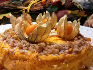 Pompoen souffle met honing en gember