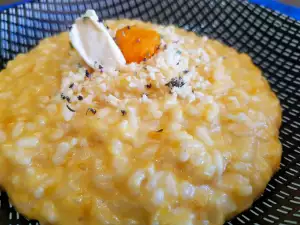 Risotto met pompoen en smeltkaas