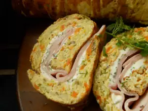 Courgette rol met ham en roomkaas