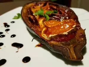 Gevulde aubergines met geitenkaas