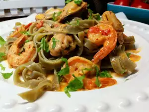 Tagliatelle met een zeevruchtenroomsaus