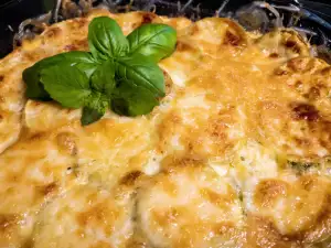In de oven gebakken courgette met vier kazen