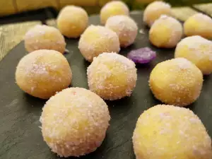 Paarse snoep truffels